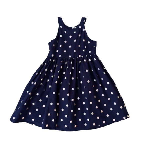 Gymboree Blue Polka Dot Dress Girls Size 7 - Picture 1 of 10